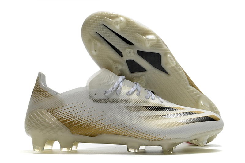 Shop Clearance Adidas X Ghosted.1 FG - White / Black / Gold Soccer ...