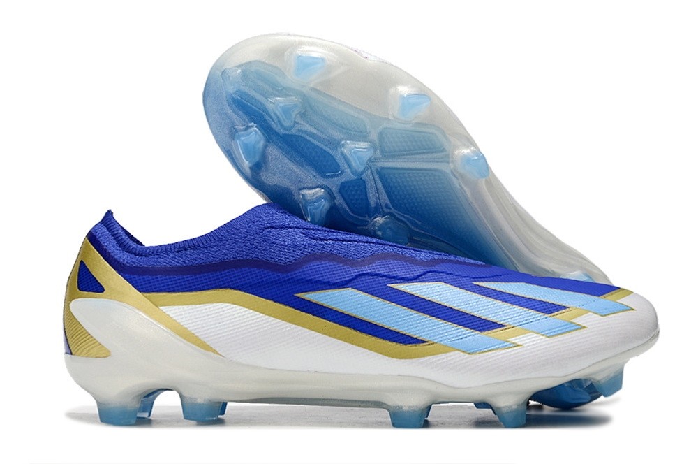 Adidas X Crazyfast.1 Laceless Elite FG Messi Spark Gen10s - Lucid Blue/White