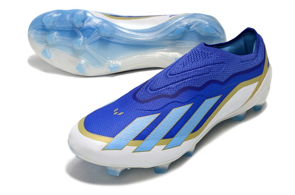 Adidas X Crazyfast.1 Laceless Elite FG Messi Spark Gen10s - Lucid Blue/White