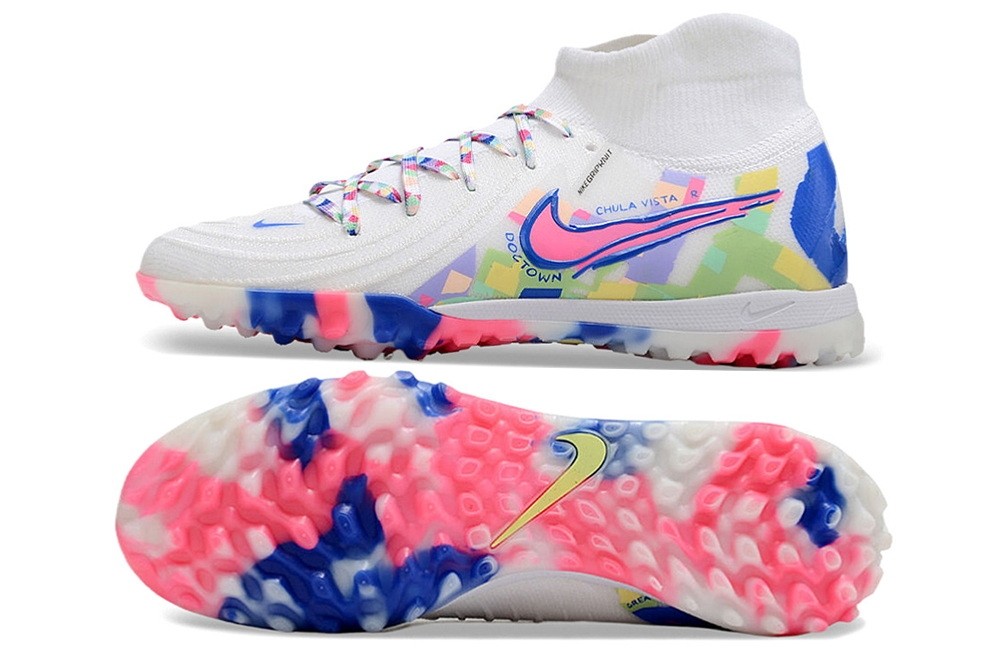 Nike Phantom Luna 2 So Cal Disruption Elite TF Cleats - White/Blue/Pink