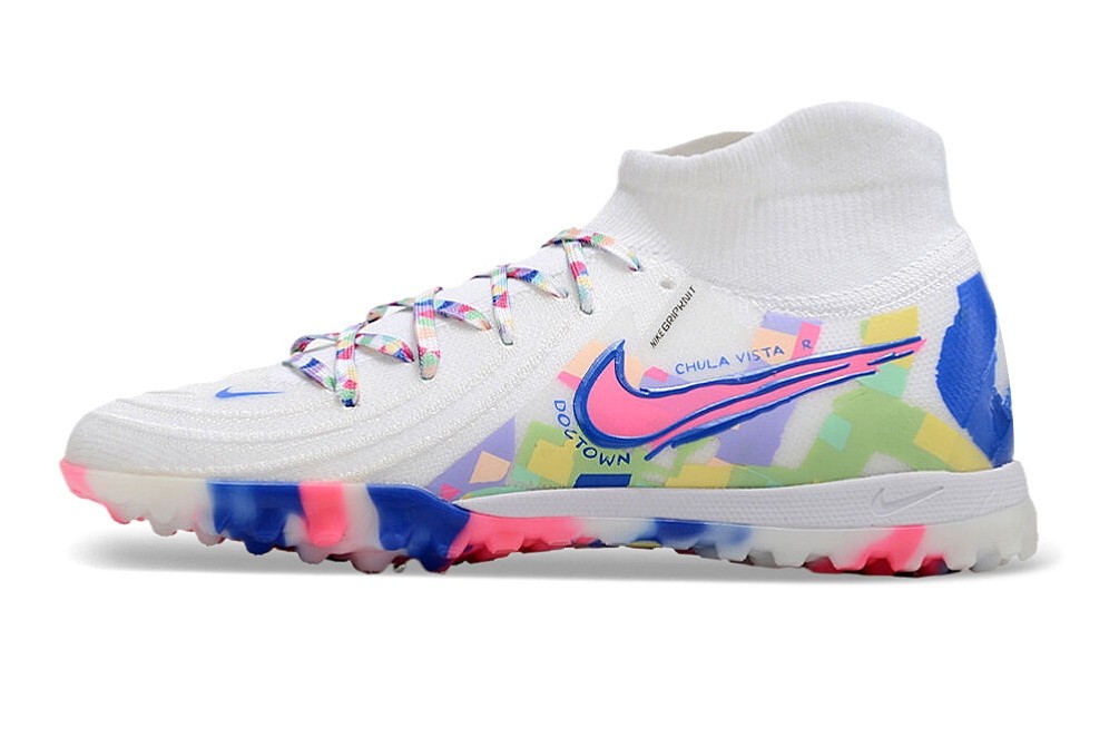 Nike Phantom Luna 2 So Cal Disruption Elite TF Cleats - White/Blue/Pink