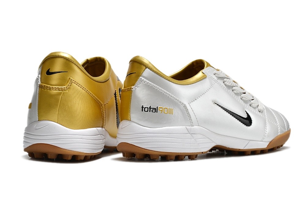 Nike Total 90 III T90 TF Turf  Soccer Cleats - White/Gold/Black