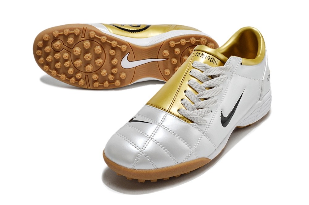 Nike Total 90 III T90 TF Turf  Soccer Cleats - White/Gold/Black